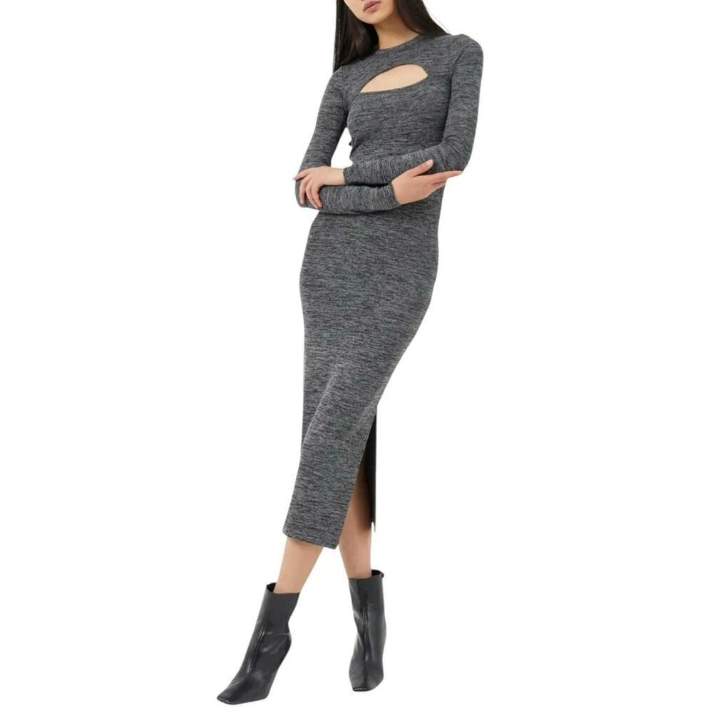 NWT French Connection Women's Black Charcoal Cutout Bodycon Dress Size XS